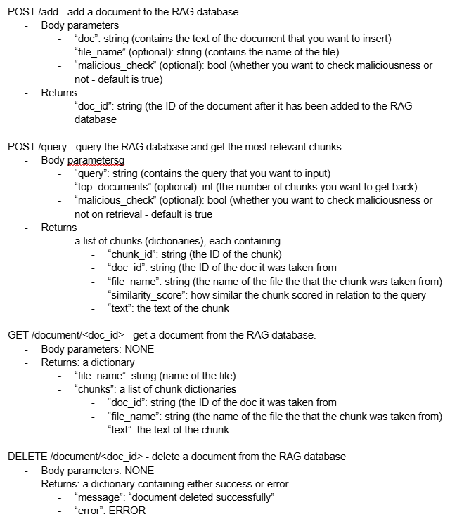 api endpoints for rag