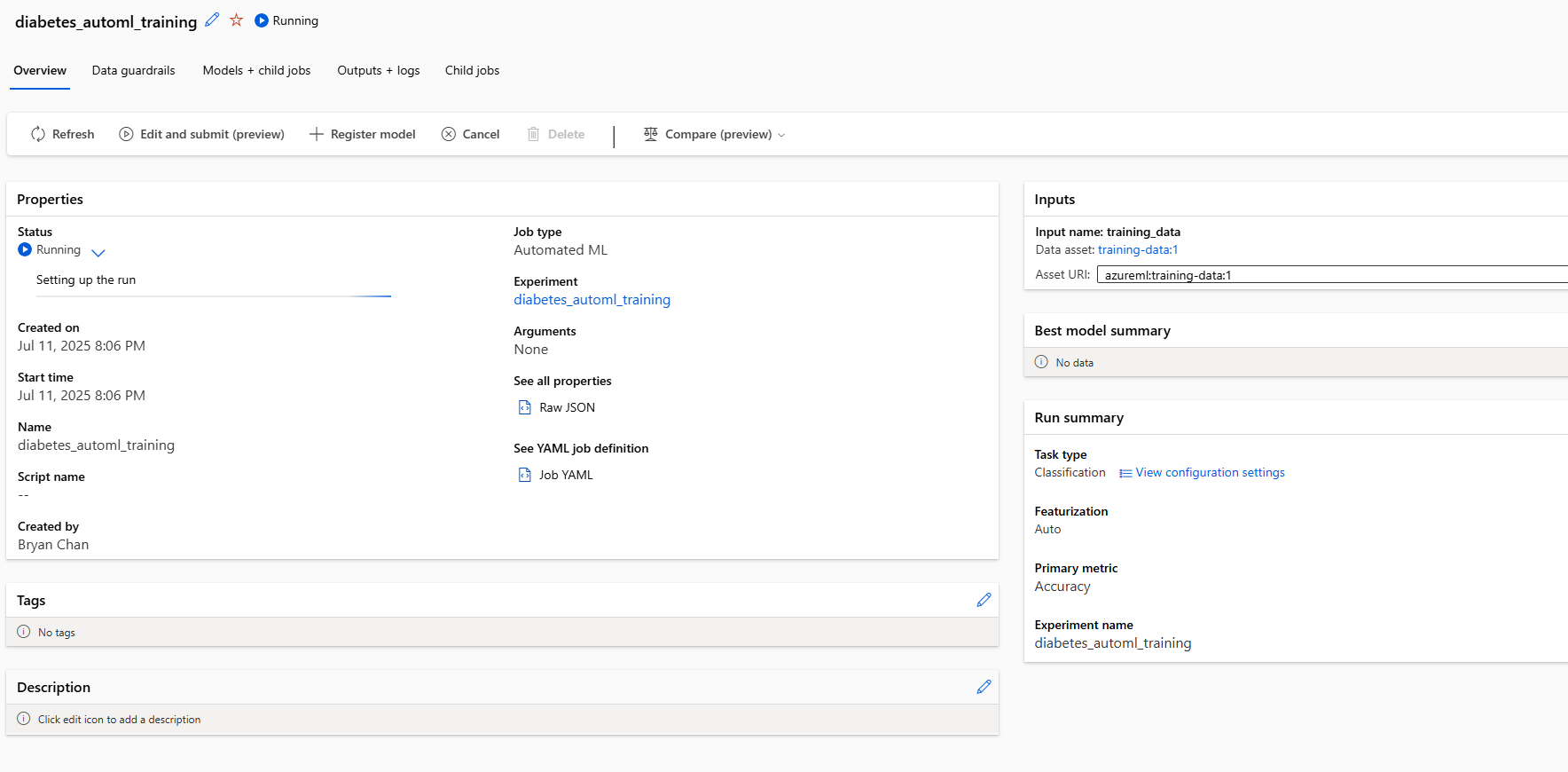 automl training status